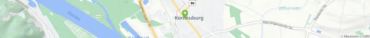 Map representation of the location for Kreisapotheke Zum schwarzen Adler in 2100 Korneuburg